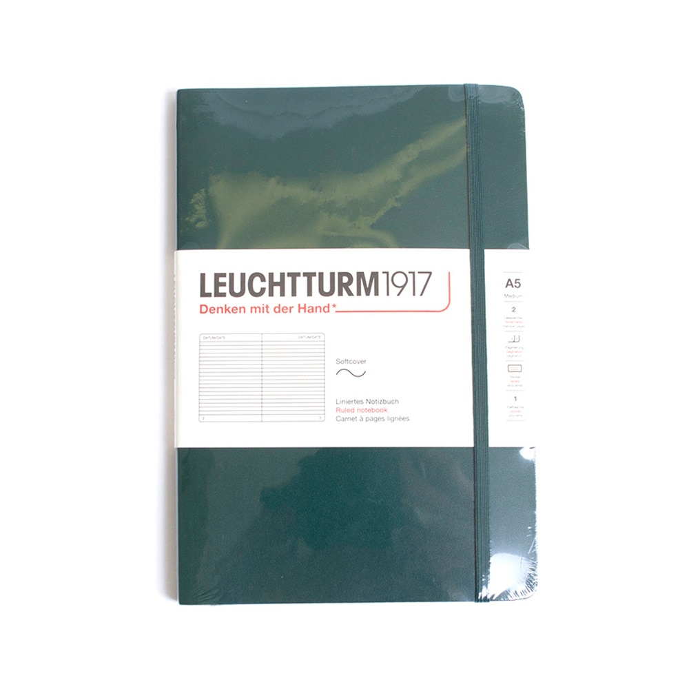 Leuchtturm, Journal, Art & School, Medium, A5, Softcover, Ruled, 443491, Olive
